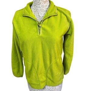 Y2K Lady Foot Locker Sport Neon Green Quarter Zip Pullover Women’s Small